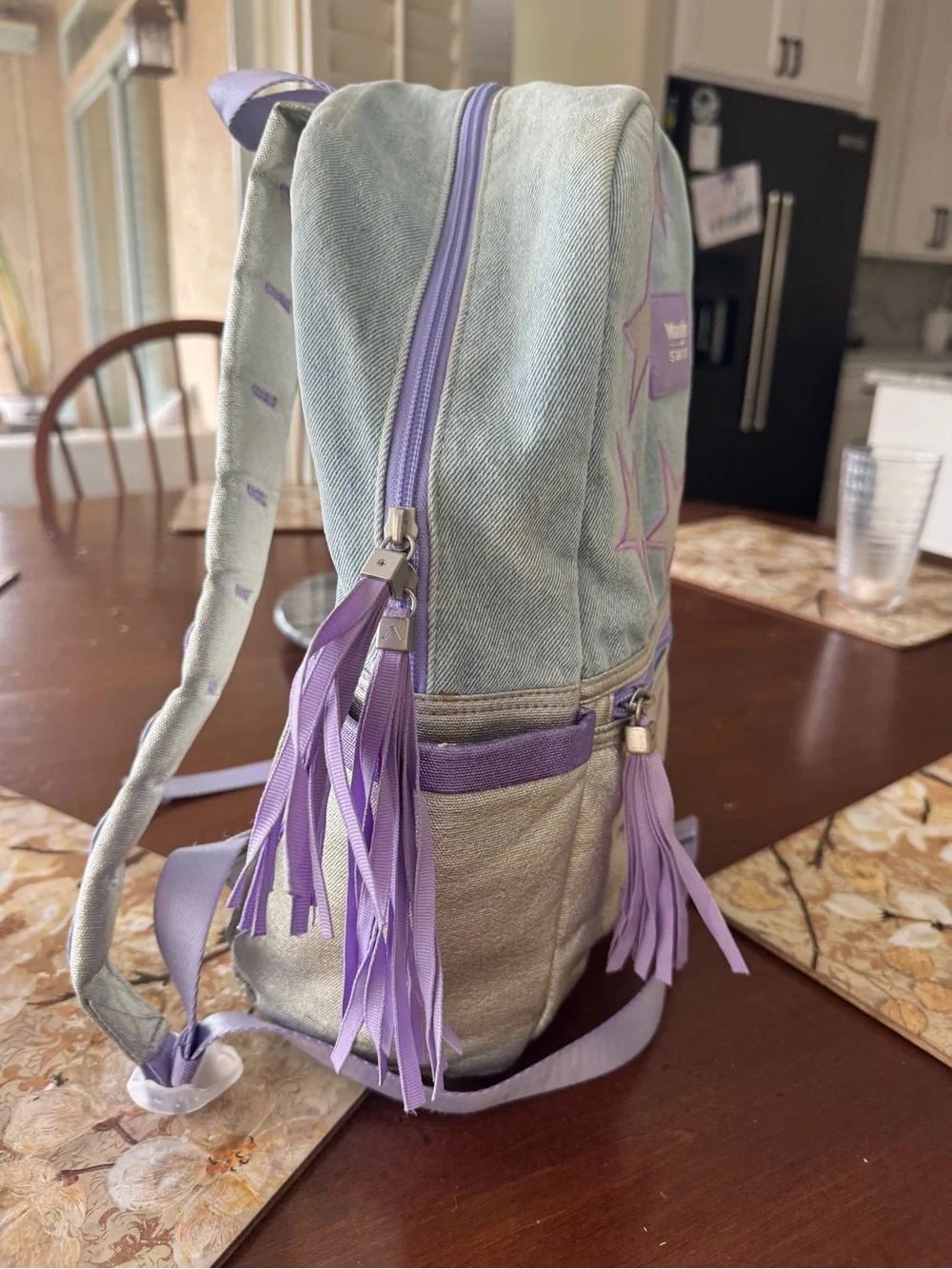 STATE Wrangler Kids Lavender & Silver Star Denim Backpack